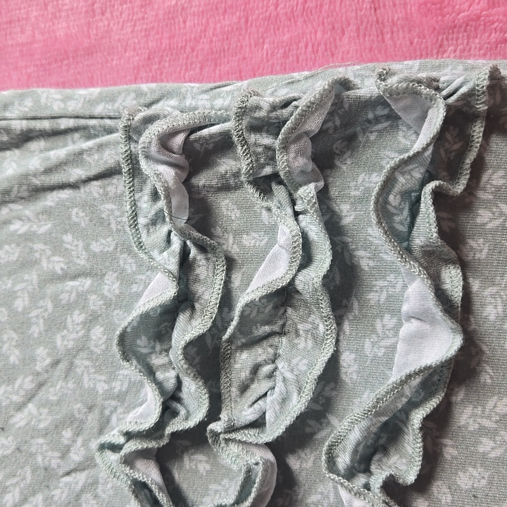 Charlie's Project Little Snuggles Light Green Ruffled Convertible Romper - Picture 4 of 12